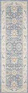 Momeni Anatolia Wool and Nylon Area Rug 2'3" X 7'6" Runner Light Blue | Amazon (US)