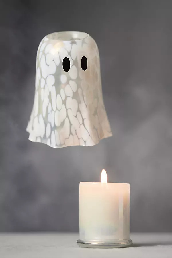 Ghost Woody Leather & Leaves Cheena Glass Cloche Candle | Anthropologie (US)
