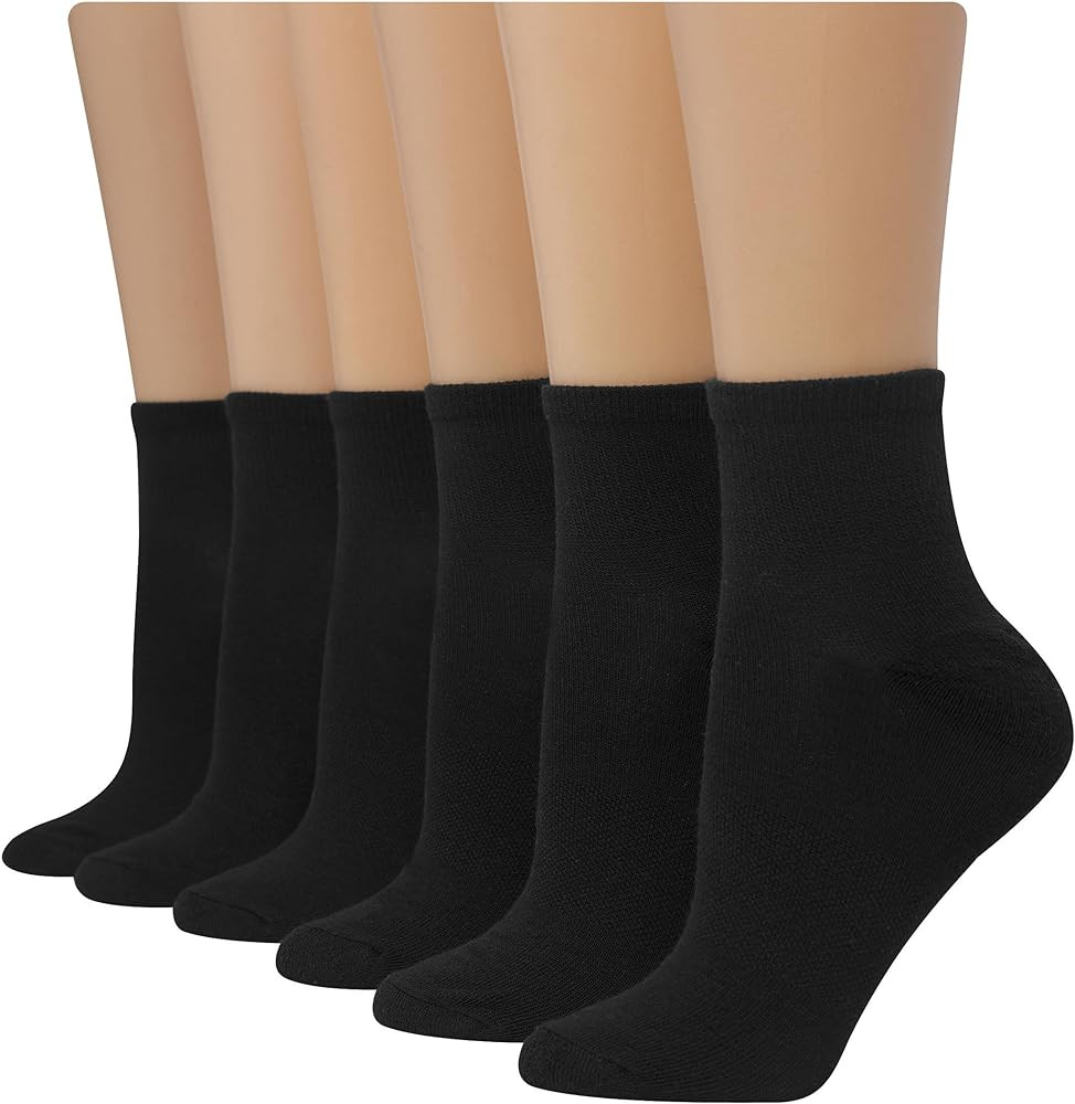Hanes Women's 6-Pair Comfort Fit Ankle Socks | Amazon (US)