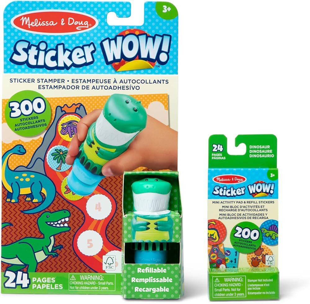 Melissa & Doug Sticker Wow! Dinosaur Bundle | Amazon (US)