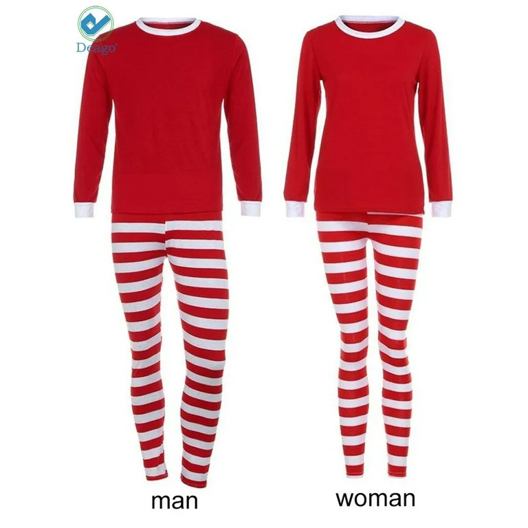 Deago Matching Family Christmas Pajamas Set Striped Holiday Festival Sleepwear For Men Women & Ki... | Walmart (US)