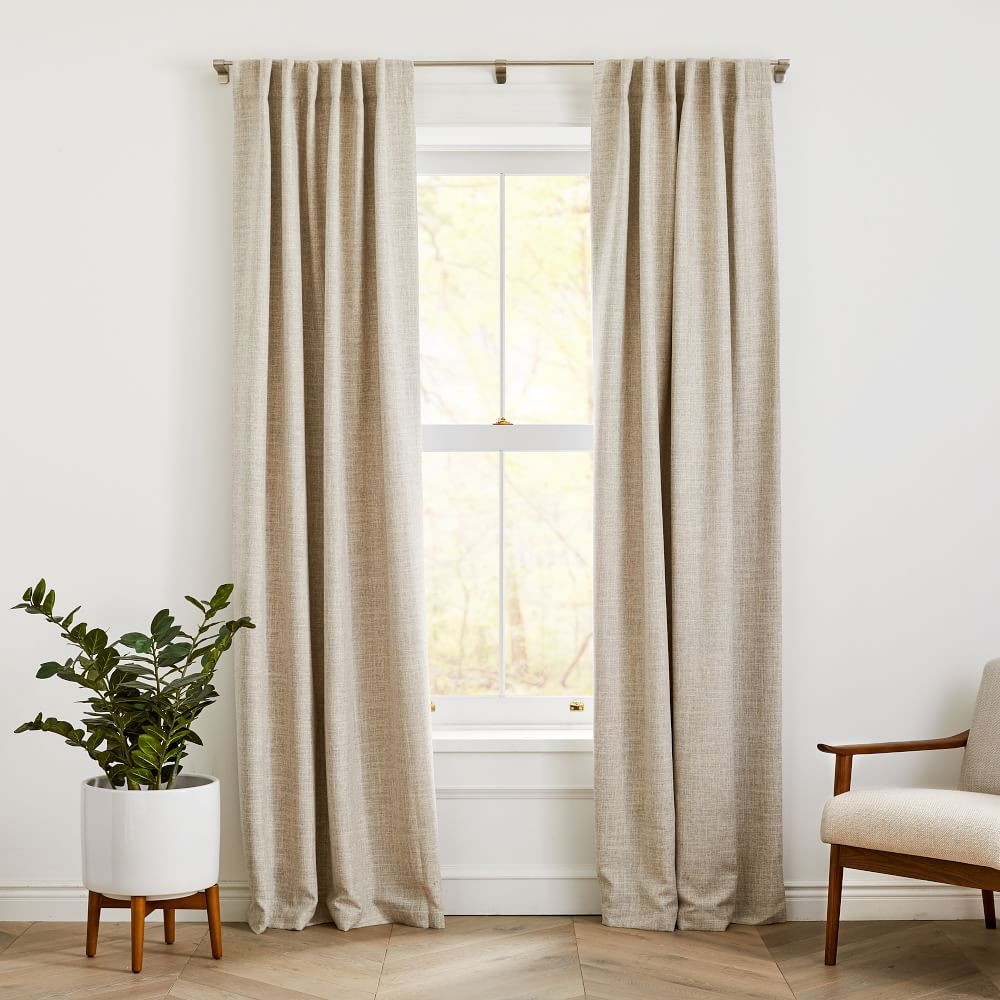 Crossweave Curtain with Black Out Belgian Flax 48&amp;quot;x84&amp;quot; | West Elm (US)
