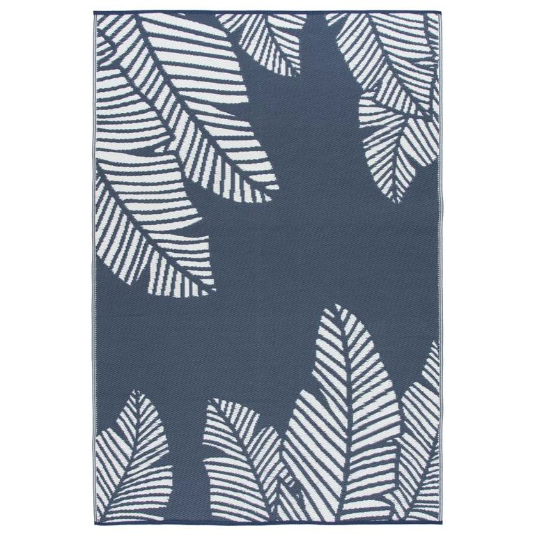 Mainstays 5'x7' Navy Blue Palm Reversible Outdoor Area Rug | Walmart (US)