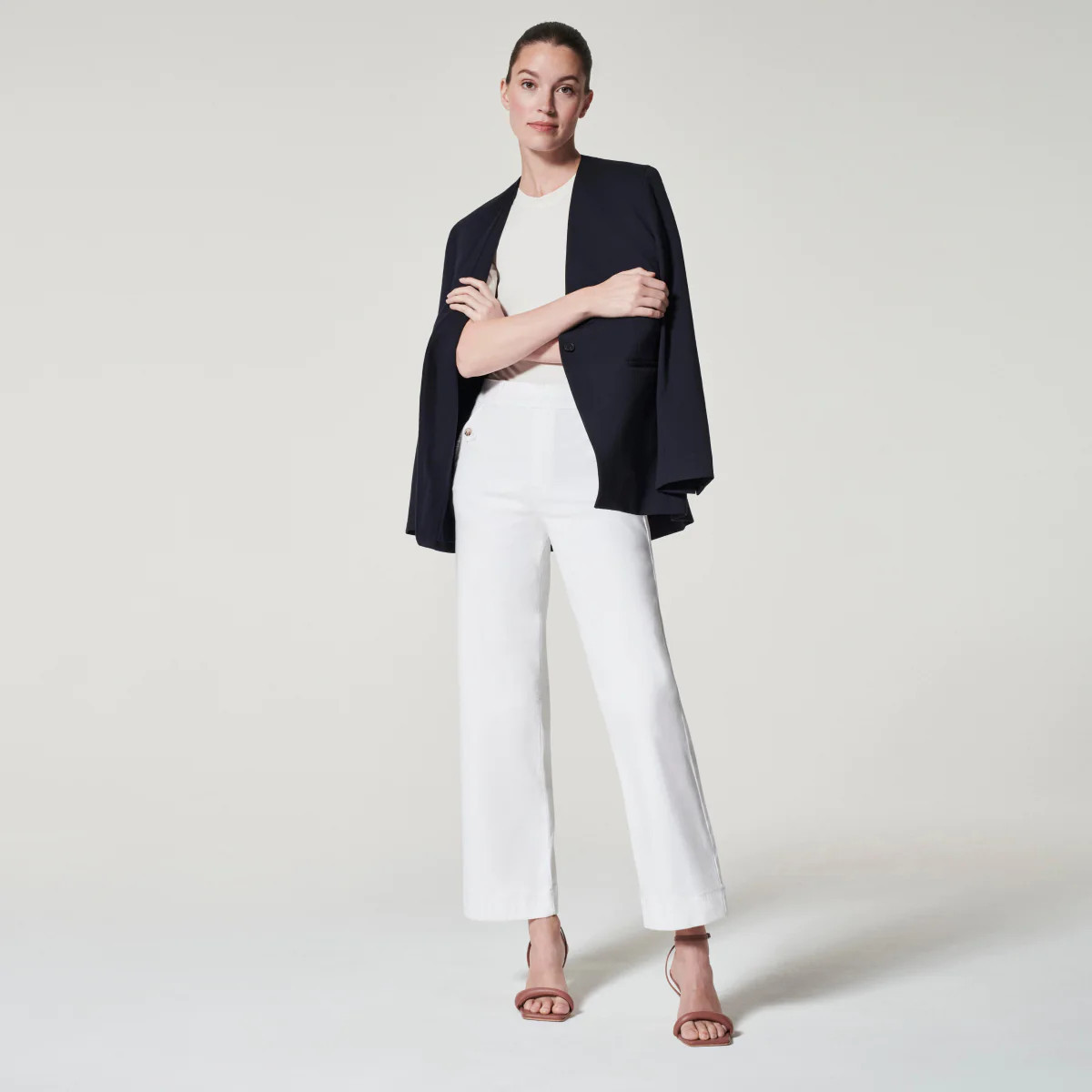 Stretch Twill Cropped Wide Leg Pant | Spanx