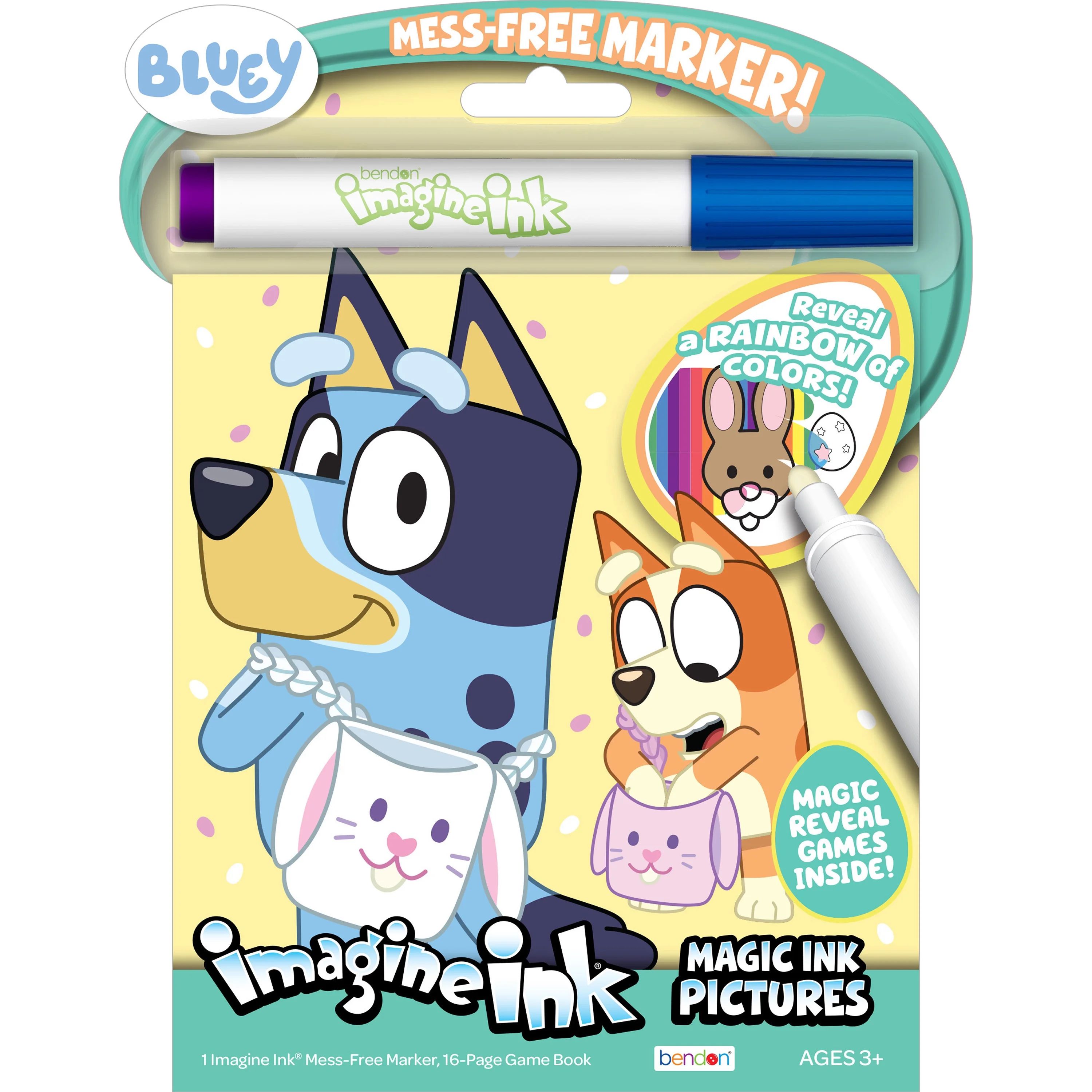 Bluey Easter 16 Page Imagine Ink Coloring Book with Mess Free Marker, Paperback by Bendon - Walma... | Walmart (US)
