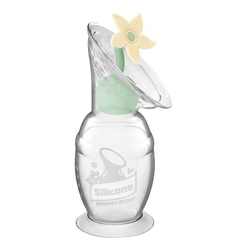 haakaa Manual Breast Pump with Flower Stopper Set, Gen.2 Silicone Hand Pump with Suction Base, BPA Free (5.4oz/150ml, Oat) | Amazon (US)