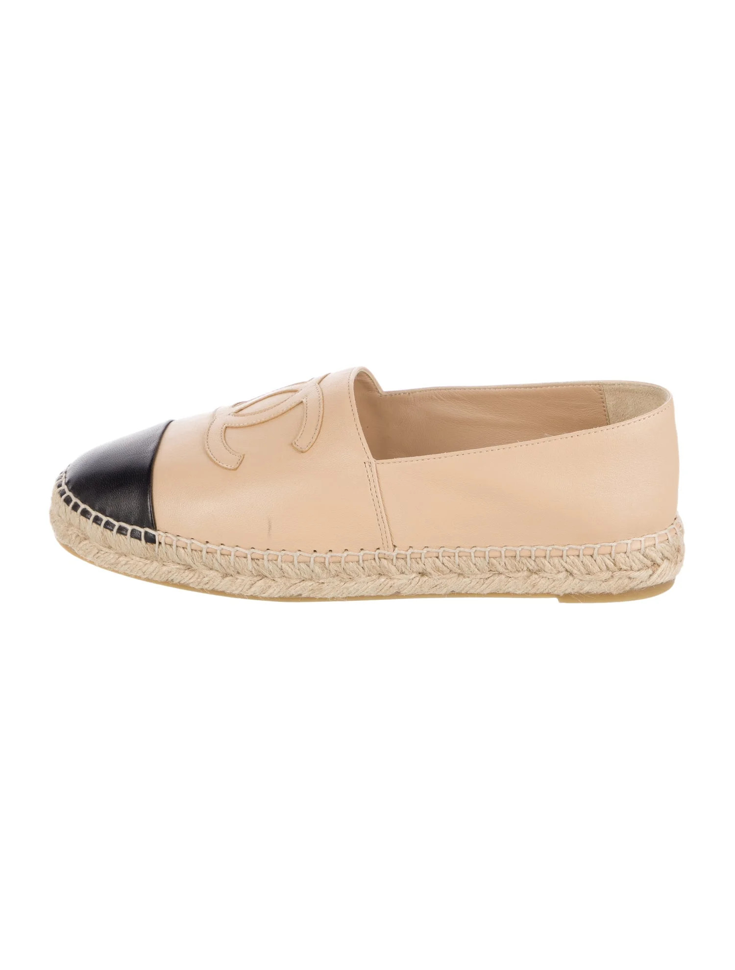 Interlocking CC Logo Lambskin Espadrilles | The RealReal