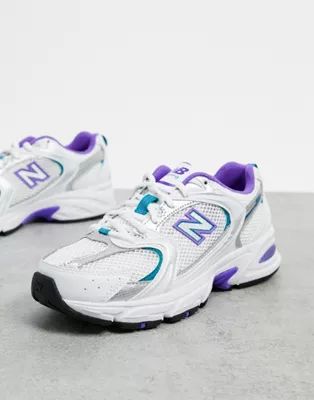 New Balance 530 mesh trainers in white and lilac | ASOS (Global)