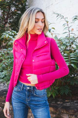 Perdita Puff Vest, Fuchsia | North & Main Clothing Company