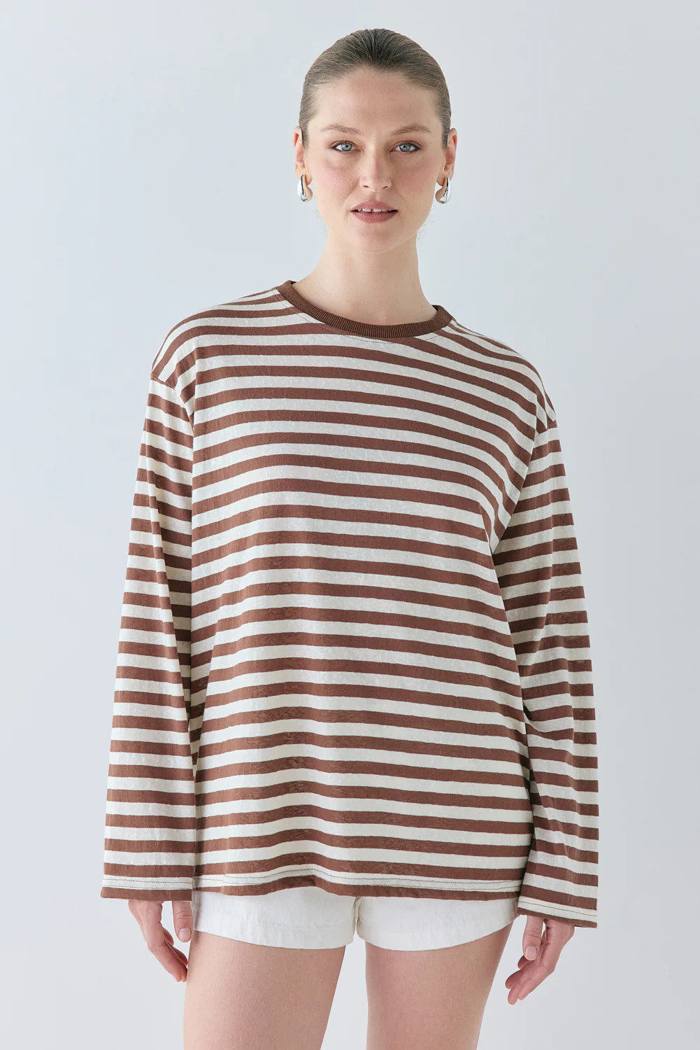 Willow Long Sleeve Tee Brown Stripe | VRG Grl