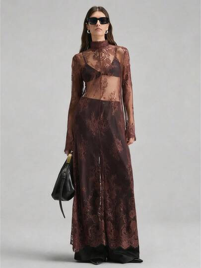 Sheer lace Dress | SHEIN