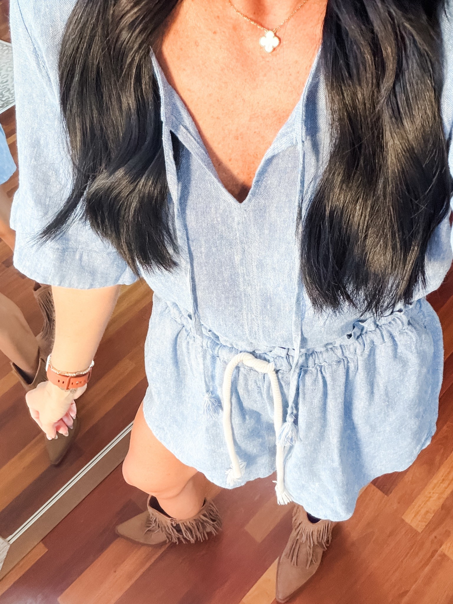 Love this chambray set
XS shorts
S top
@Target 

#LTKTravel #LTKootd