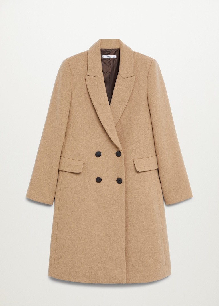 Double-breasted wool coat | MANGO (US)