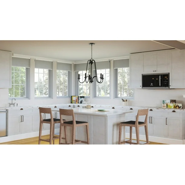 Ashley Harbour Fairway 5-Light Matte Black Chandelier | Walmart (US)