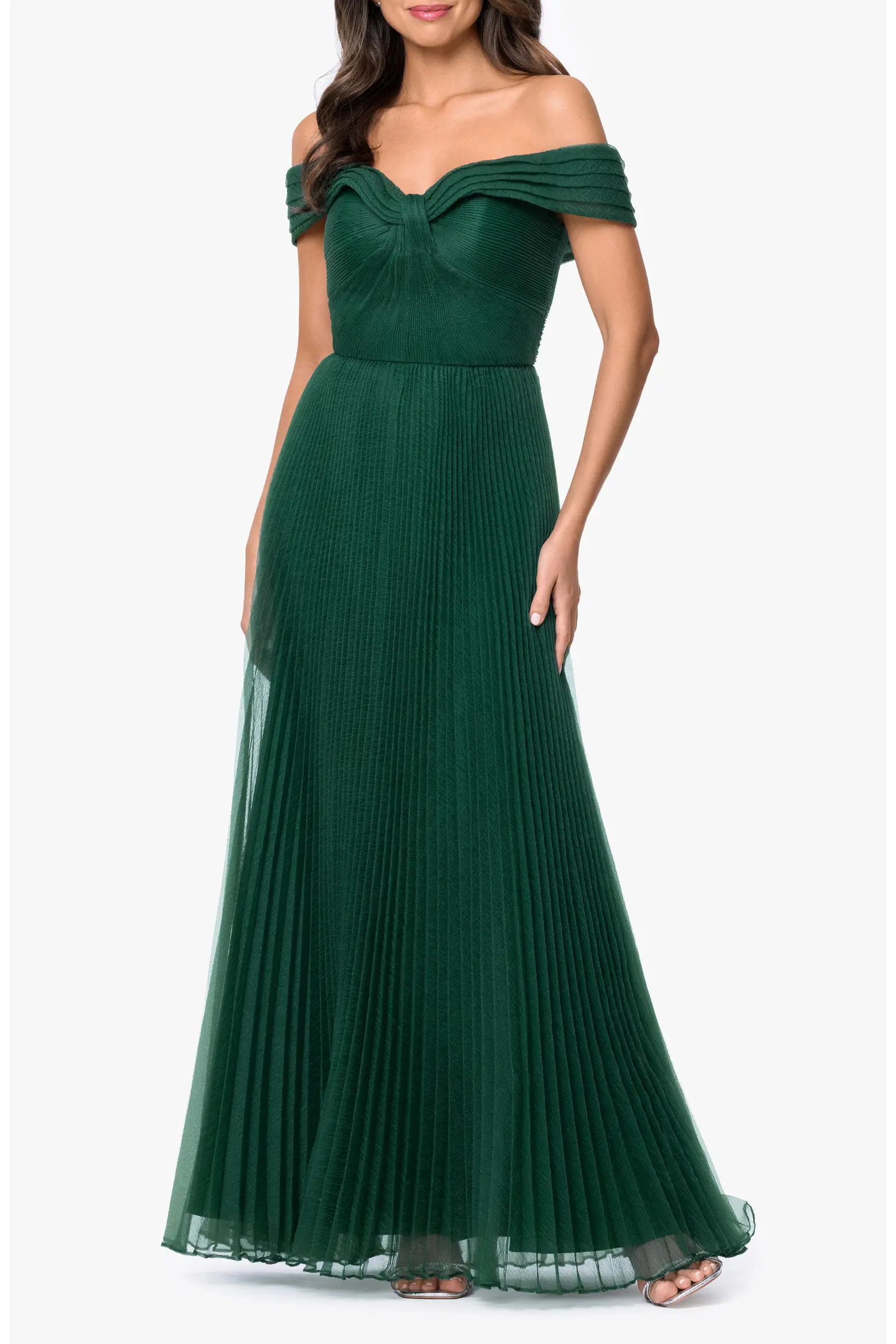 Off the Shoulder Pleated Organza Gown (Women) | Nordstrom | Nordstrom