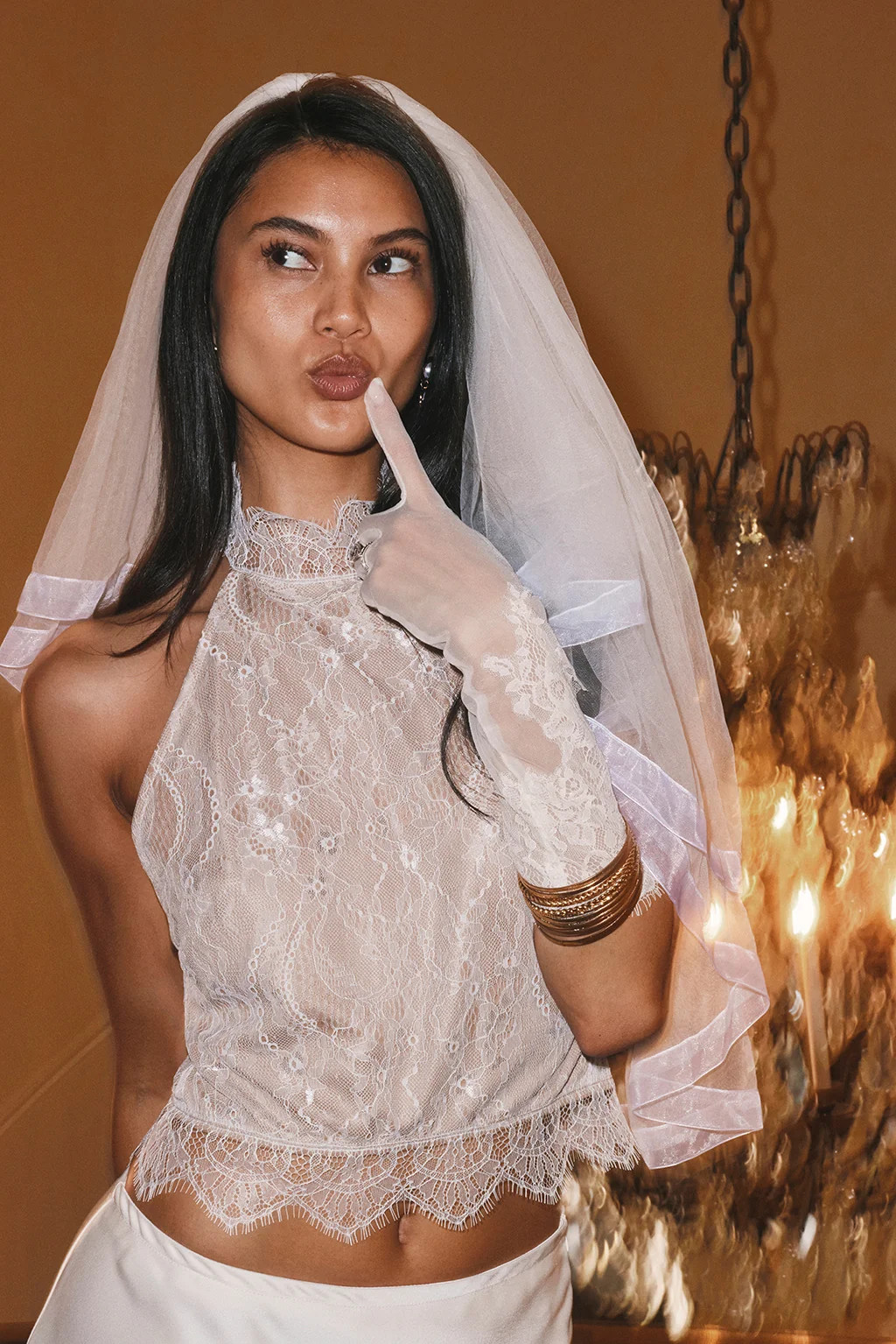 Vivette White Lace Halter Top | 12th Tribe | 12th Tribe