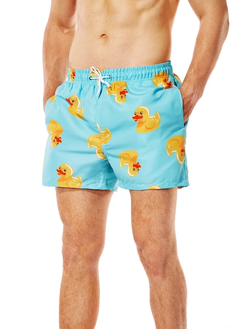 MADHERO Mens Swim Trunks Short Funny Swimming Shorts Bathing Suit with Mesh Liner 3 Inch Little D... | Walmart (US)
