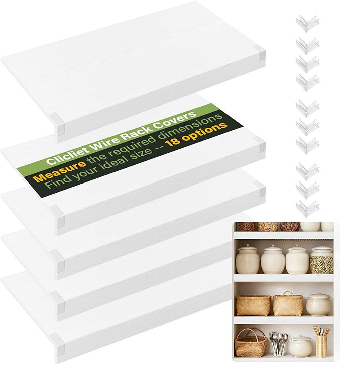 CLICLIE Wire Shelf Covers, 24" W X 12" D PVC Wire Rack Covers for Pantry | Amazon (US)