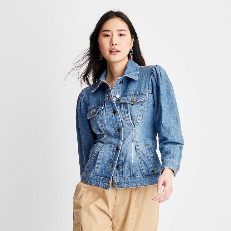 Women's Cinched Waist Denim Jacket - Future Collective™ with Gabriella Karefa-Johnson Medium Wa... | Target