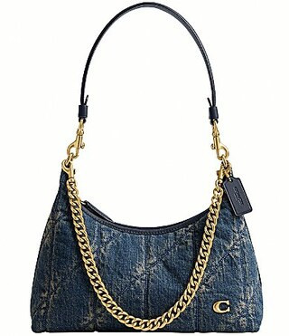 COACH Quilted Denim Juliet Shoulder Bag 25 - Dark Indigo | Dillard's