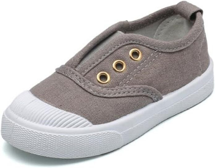 DADAWEN Boy's Girl's Canvas Light Weight Slip-On Sneakers Running Shoe | Amazon (US)