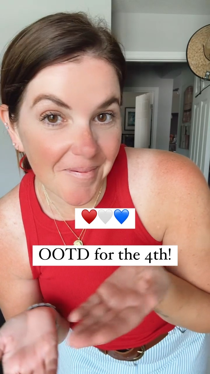 Another cute ♥️🤍💙 look that is perfect for the 4th! The shorts are from Abercrombie, they are the Curve Love Dad Short and they are 15% off through today! You can get an additional 15% off with code DRESSFEST! The tank is from Loft and it is on sale and you get an additional 30% off the sale price! This look is so cute and comfy for the 4th! 

#LTKStyleTip #LTKSaleAlert #LTKMidsize