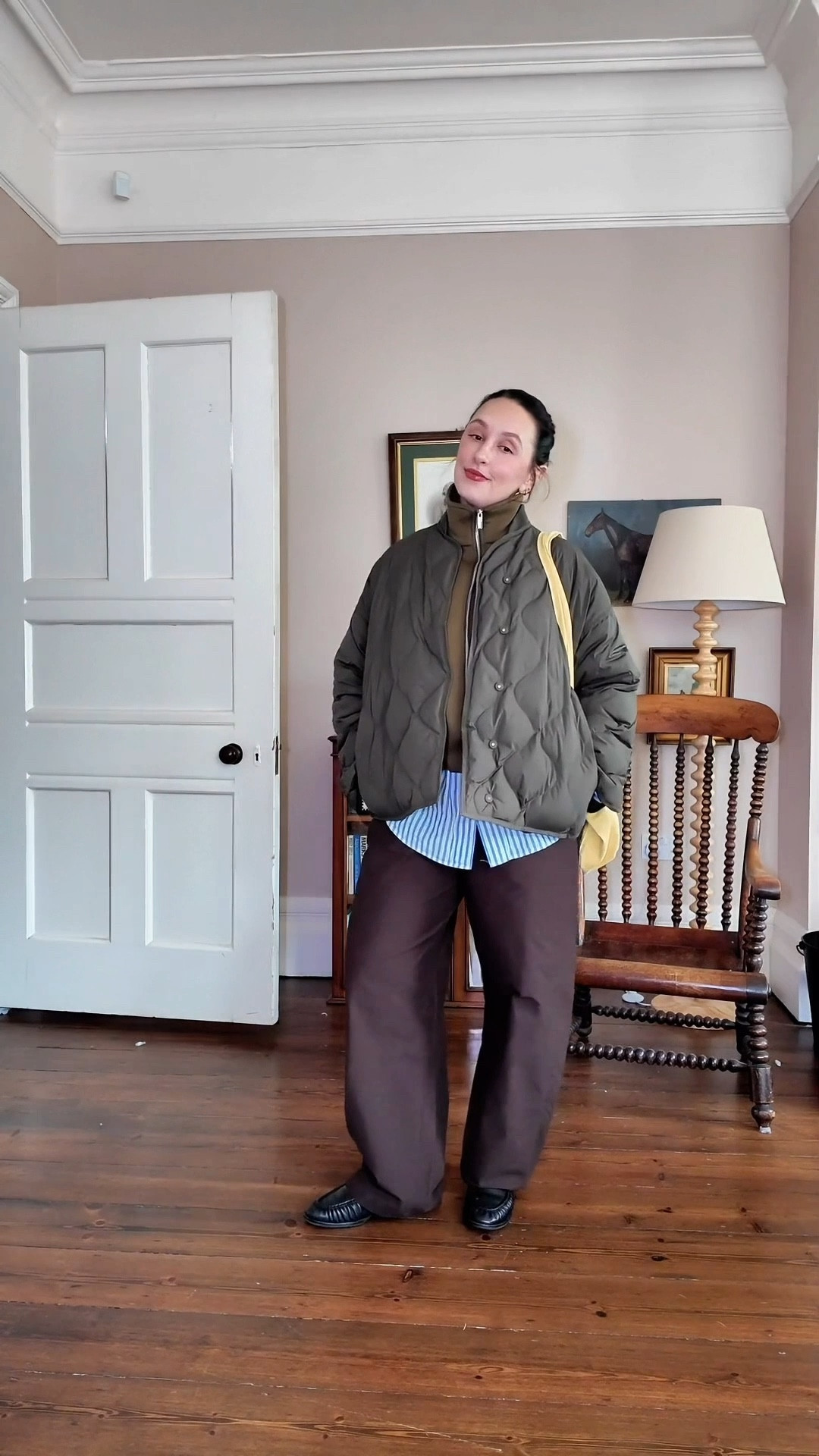 Easy to wear midsize over 40 outfit 
I’m a uk 14 and am 5’5’

Uniqlo barrel leg trousers - large 
COS quilted jacket - large
Arket shirt - large 
H&M funnel neck - large 

Some of these are OOS so I’ll link similar where I can. 

#LTKmidsize #LTKover40