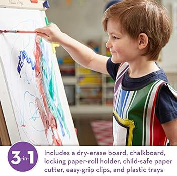 Melissa & Doug Deluxe Standing Art Easel - Dry-Erase Board, Chalkboard, Paper Roller | Amazon (US)