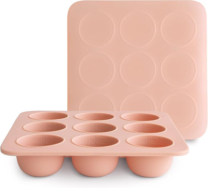 mushie Silicone Baby Food Freezer Tray with Lid | 9 Cups x 1.5oz | BPA Free Storage Container (Bl... | Amazon (US)
