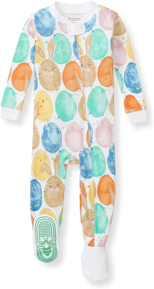 Burt's Bees Baby Girls' Pajamas, Zip Front Non-slip Footed Pjs, 100% Organic Cotton and Toddler S... | Amazon (US)