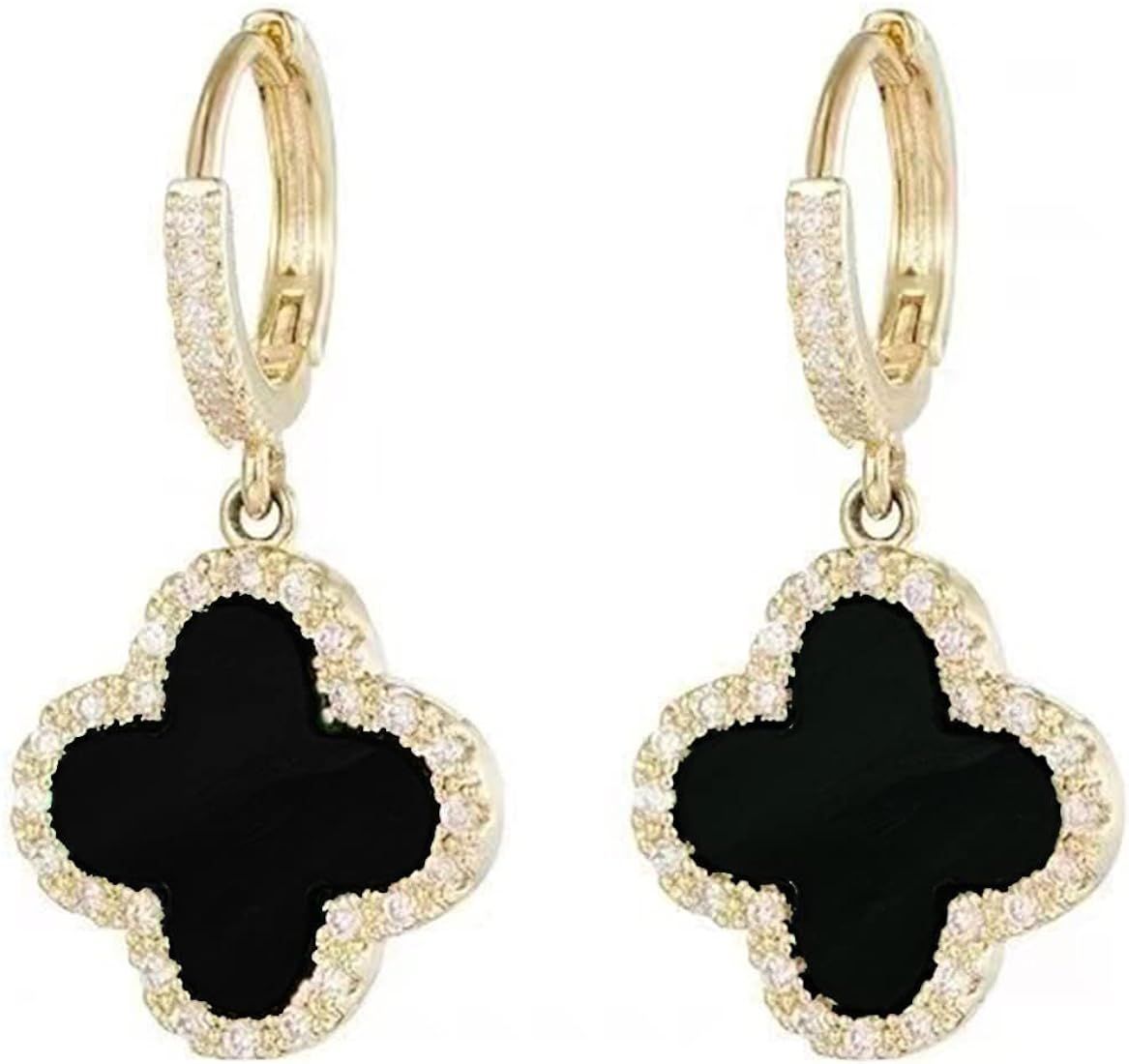 St. Patrick's Day Irish Earrings - Four Leaf Clover Lucky Sparkling Earrings For Women Girls,Stud... | Amazon (US)