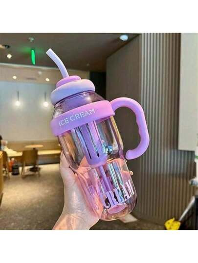 Garrafa de Água com Canudo de Silicone Grande com 1350ml Capacidade com Filtro Portátil ICE CUP... | SHEIN