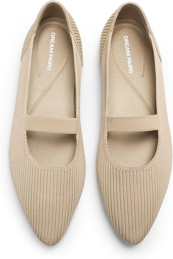 DREAM PAIRS Women's Knit Ballet Flats Pointed Toe Comfortable Dressy Flats for Work Office Shoes ... | Amazon (US)