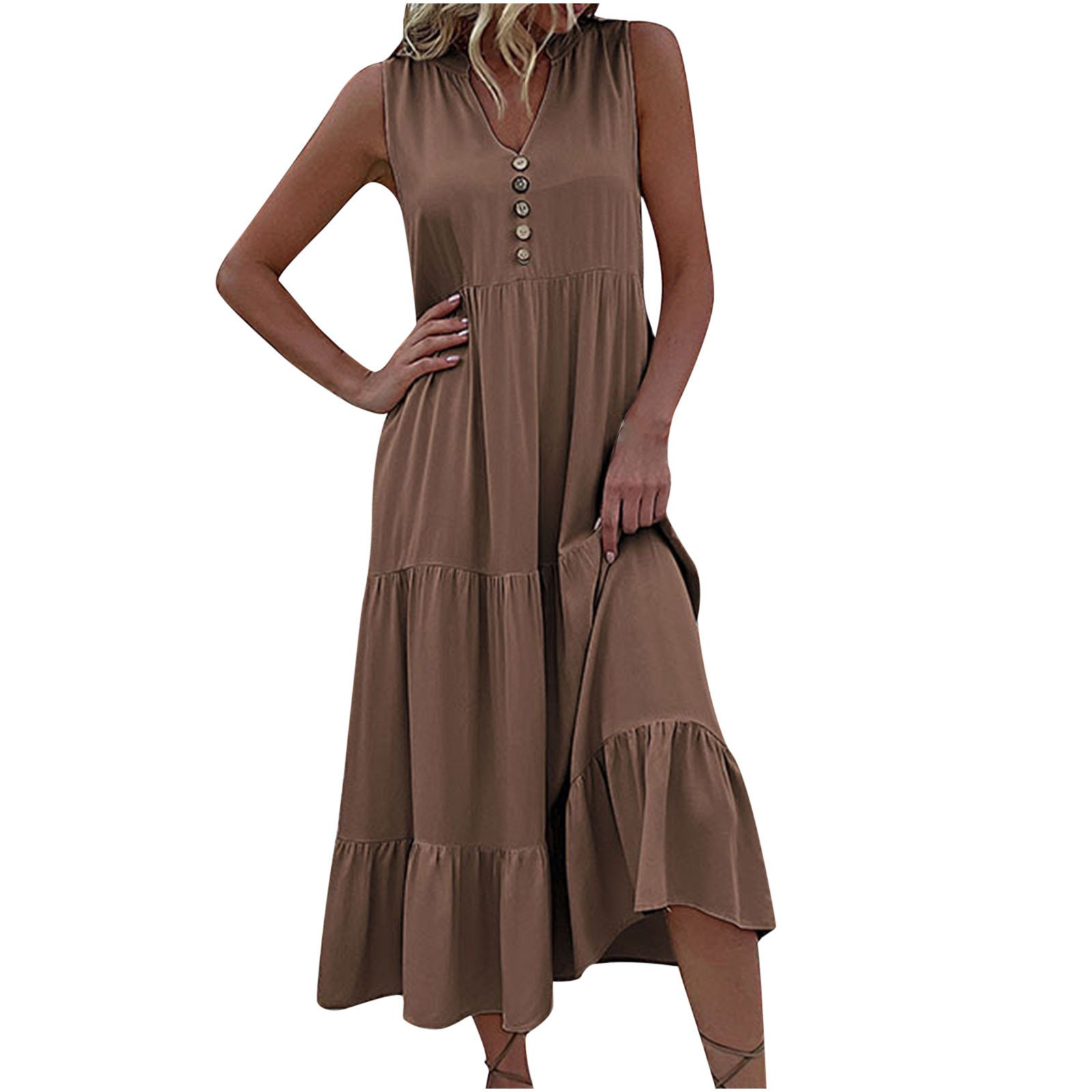 TSADFHJI Satin Skirts for Women Maxi Women Summer Fashion Casual V Neck Sleeveless Dresses Loose ... | Walmart (CA)