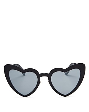 Saint Laurent SL196 Lou Lou Mirrored Heart Sunglasses, 55mm | Bloomingdale's (US)