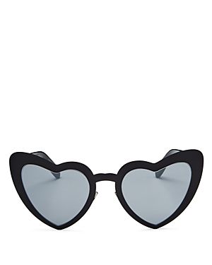 Saint Laurent SL196 Lou Lou Mirrored Heart Sunglasses, 55mm | Bloomingdale's (US)