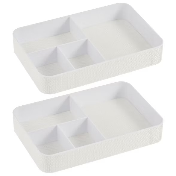 mDesign Plastic Home, Office Storage Tray, 6 Sections - 2 Pack | Target
