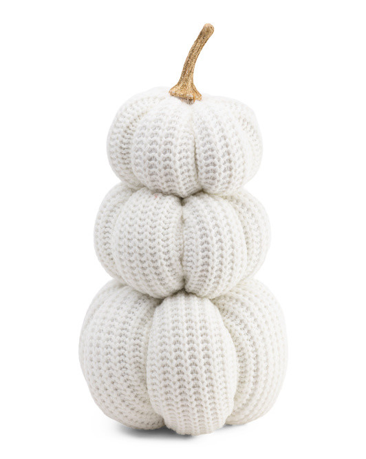 15in Stacked Knit Pumpkins | TJ Maxx