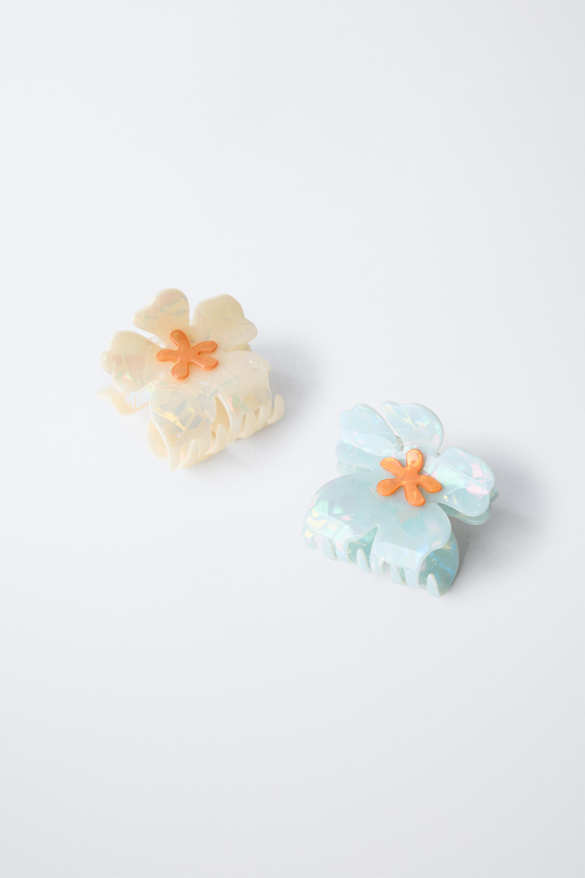 PACK OF TWO FLOWER HAIR CLIPS | Zara US