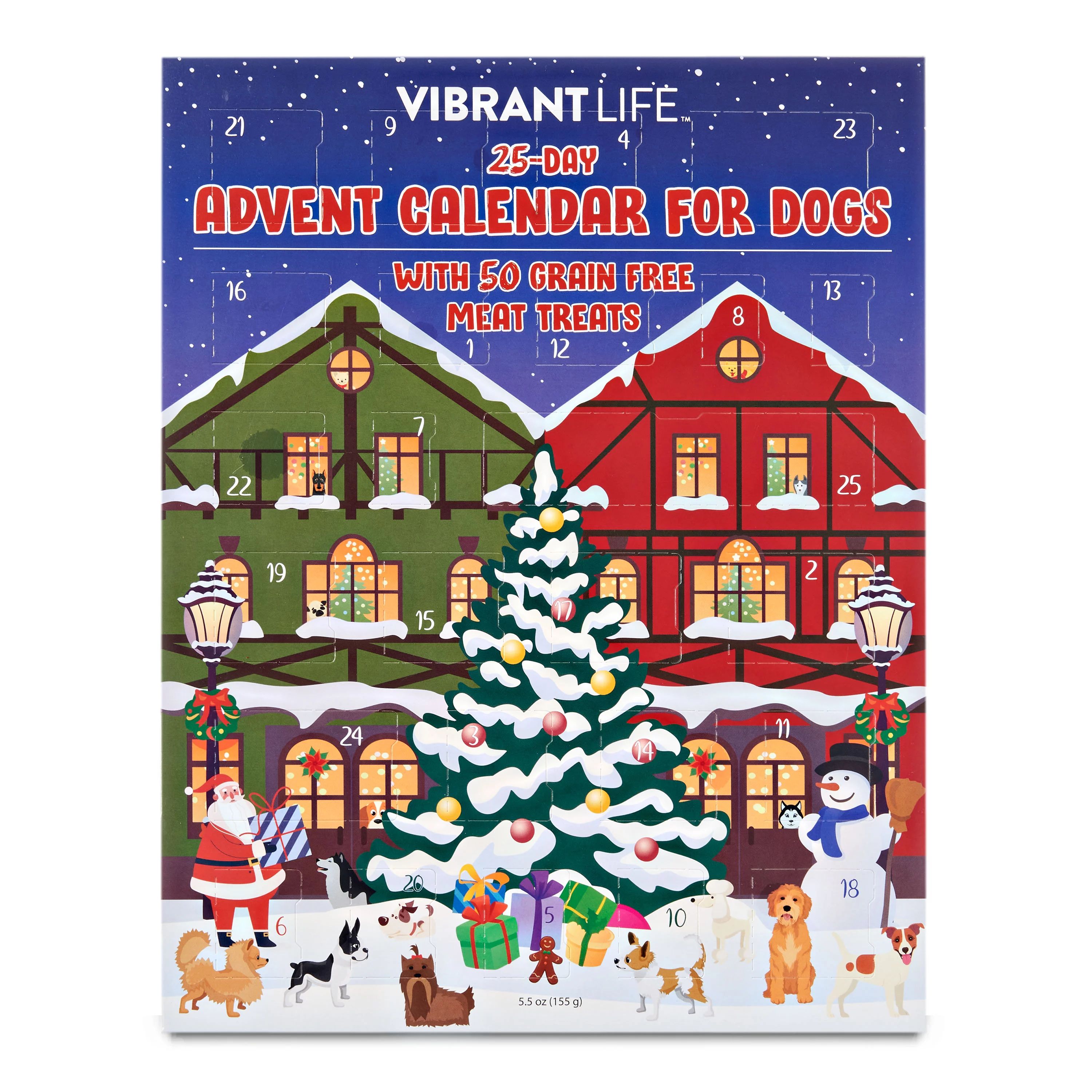 Vibrant Life 25 Day Advent Calendar for Dogs with 50 Grain Free Poultry Meat Treats - Walmart.com | Walmart (US)