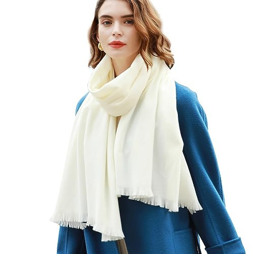 RIIQIICHY Pashmina Shawl Wraps for Women Ivory Cream Scarf for Wedding Large Winter Scarves Soft Shawls and Wraps for Evening Dresses | Amazon (US)