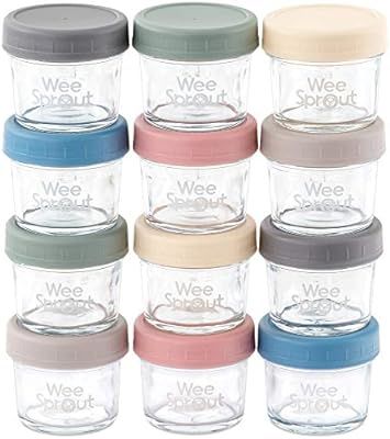 WeeSprout Glass Baby Food Storage Containers | 12 Set | 4 oz Baby Food Jars with Lids | Freezer S... | Amazon (US)