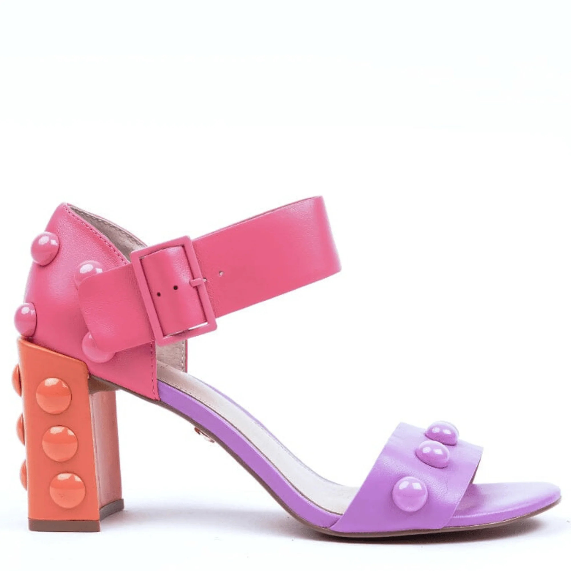 GAIL - BLOCK SANDAL - PINK | PURPLE | ORANGE MULTI | Cecelia New York