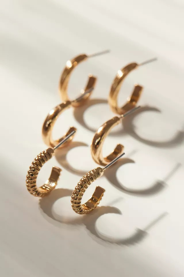 Kathy Textured Hoop Earring Set | Urban Outfitters (US and RoW)