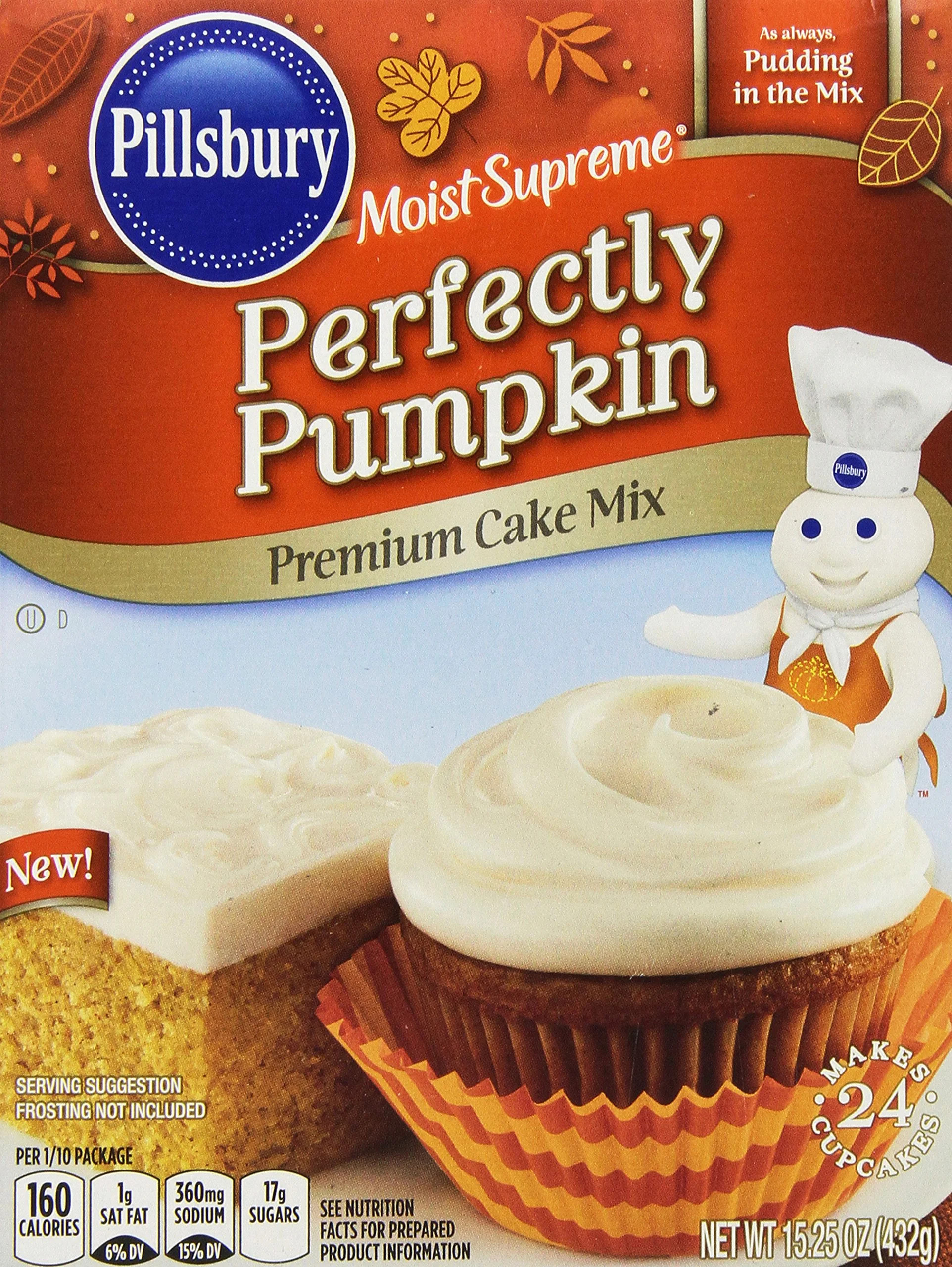Pillsbury Moist Supreme Perfectly Pumpkin Premium Cake Mix, 15.25 Ounce | Walmart (US)