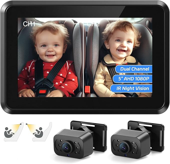 Itomoro Baby Car Mirror,HD Dual Channel with 2 IR Night Vision Camera, 5 Mins Easy Installation B... | Amazon (US)
