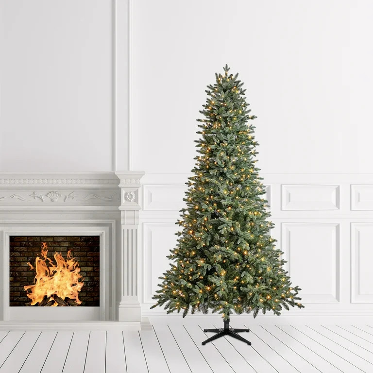 Holiday Time Clear Prelit LED Green Hinged Full Christmas Tree, 7.5' - Walmart.com | Walmart (US)