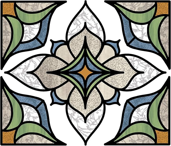 InHome NH2415 Blue Alden Stained Glass Decal, Green | Amazon (US)
