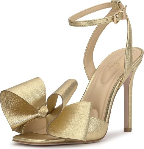 Jessica Simpson Olivine Bow Heeled Sandal, Gold, 6.5 | Amazon (US)