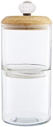 Mud Pie Glass Knob Double Storage Jar, Clear, 9 1/4" x 4" dia | Amazon (US)